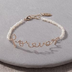 BHLDN Forever Gold Pearl Bracelet